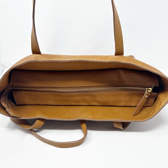 STELLA & MAX LEATHER LARGE CONAC BROWN SHOULDER TOTE BAG - Picture 9 of 12